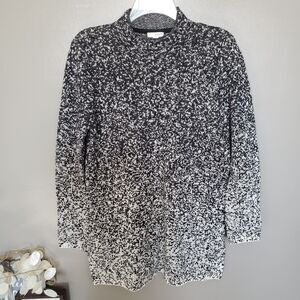 J. Jill Sweater Womens Size XS Black Gray Knit Ombre Speck Mock Neck Pure Jill